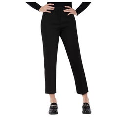 Miu Miu Schwarz High Rise Straight Fit Hose Größe XXS