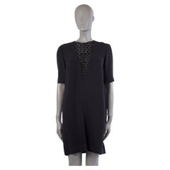 MIU MIU black LACE PANELLED Short Sleeve Shirt Dress 44 L