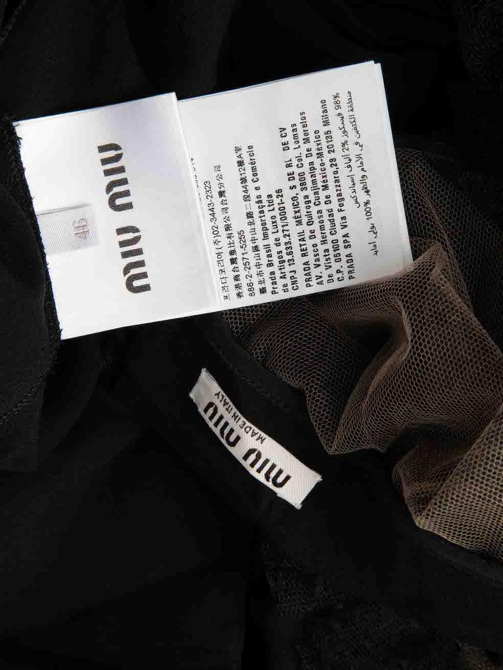 Miu Miu Black Lace Trim Ruffles Sleeveless Top Size XL For Sale 1