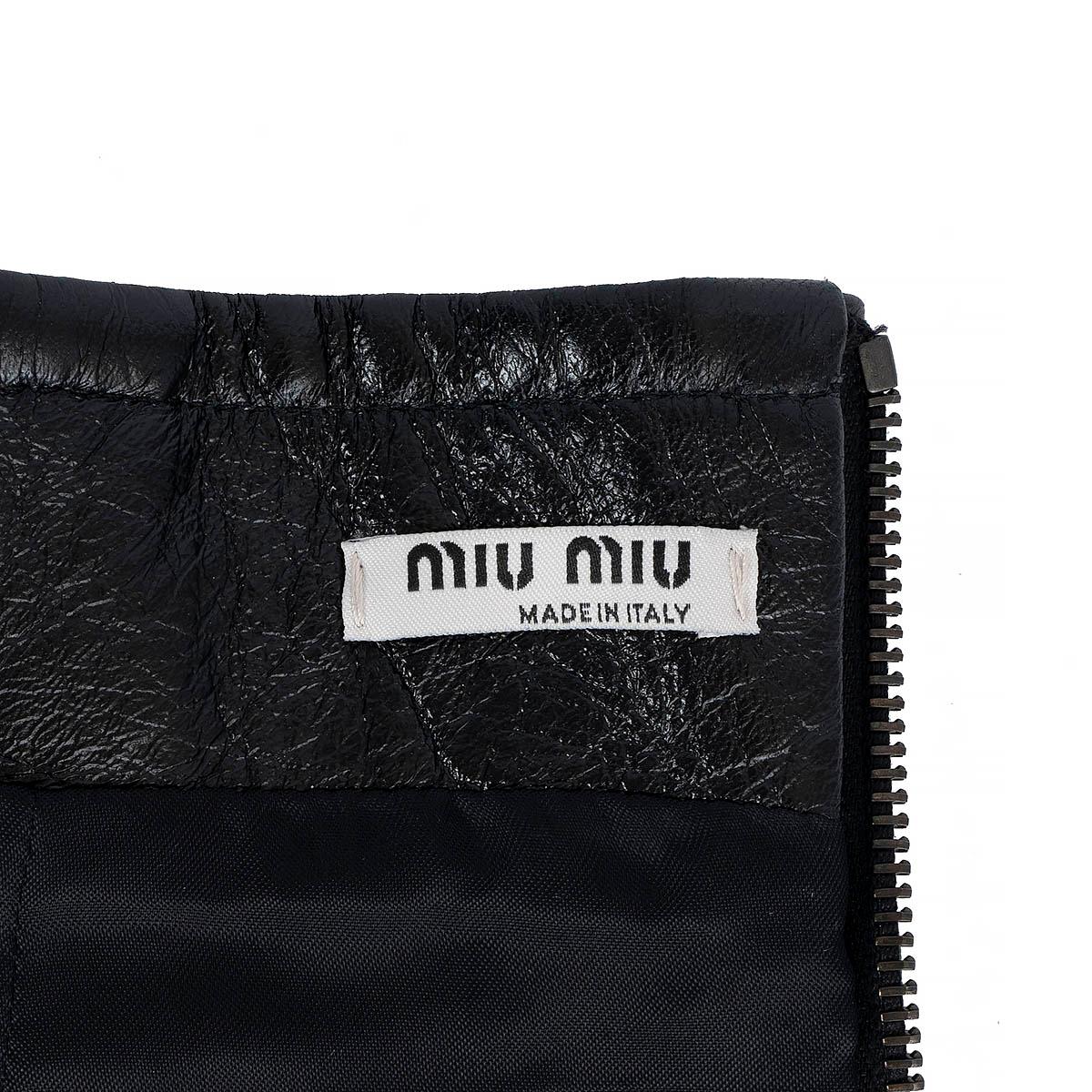 MIU MIU black leather 2019 LACE-UP WIDE WAIST Belt For Sale 1