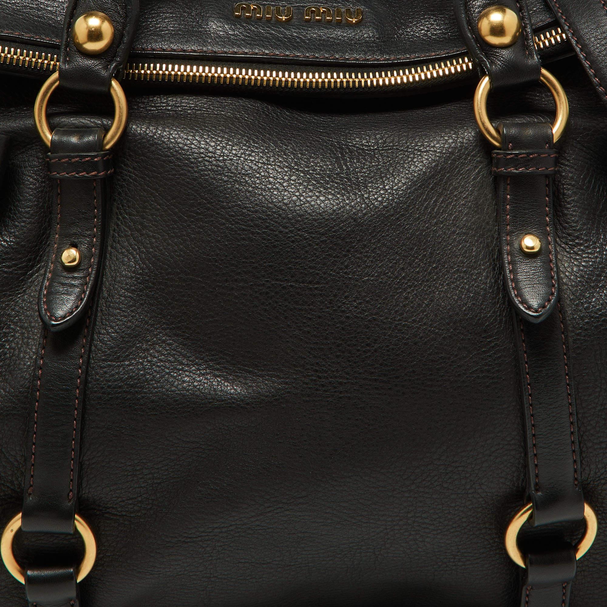 Miu Miu Black Leather Bow Bag 7