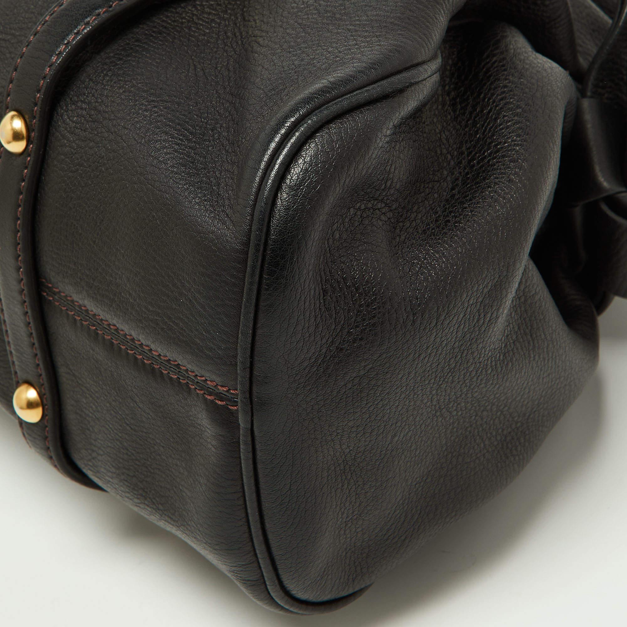 Miu Miu Black Leather Bow Bag 3