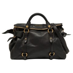 Miu Miu Black Leather Bow Bag