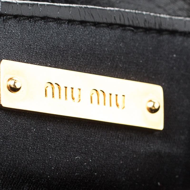 Women's Miu Miu Black Leather Bow Pochette Bag
