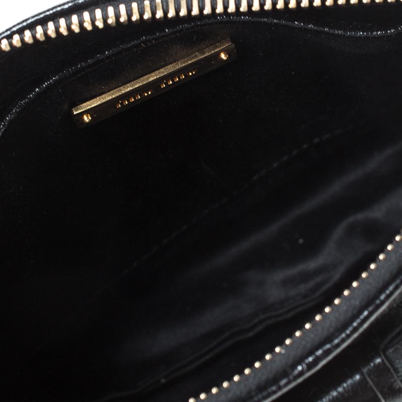 Miu Miu Black Leather Bow Pochette Bag 1