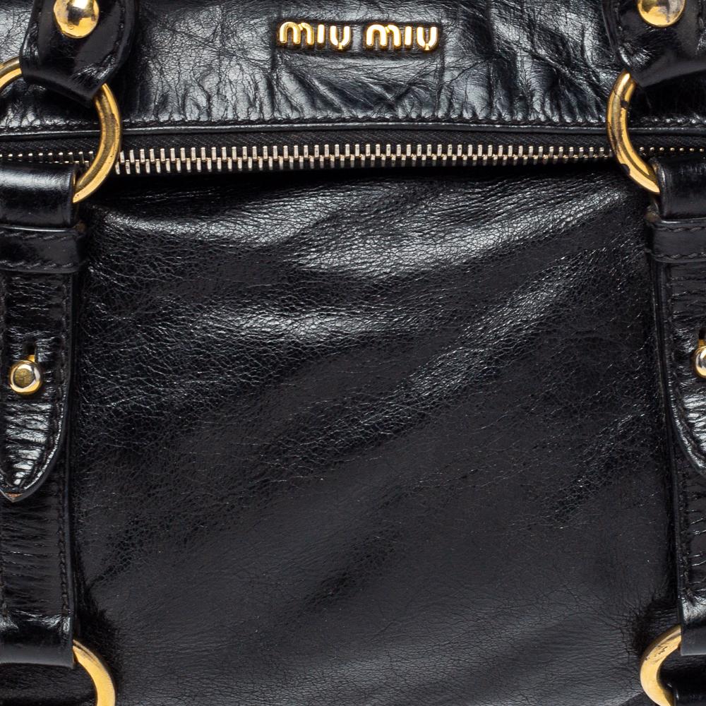 Miu Miu Black Leather Bow Satchel 3