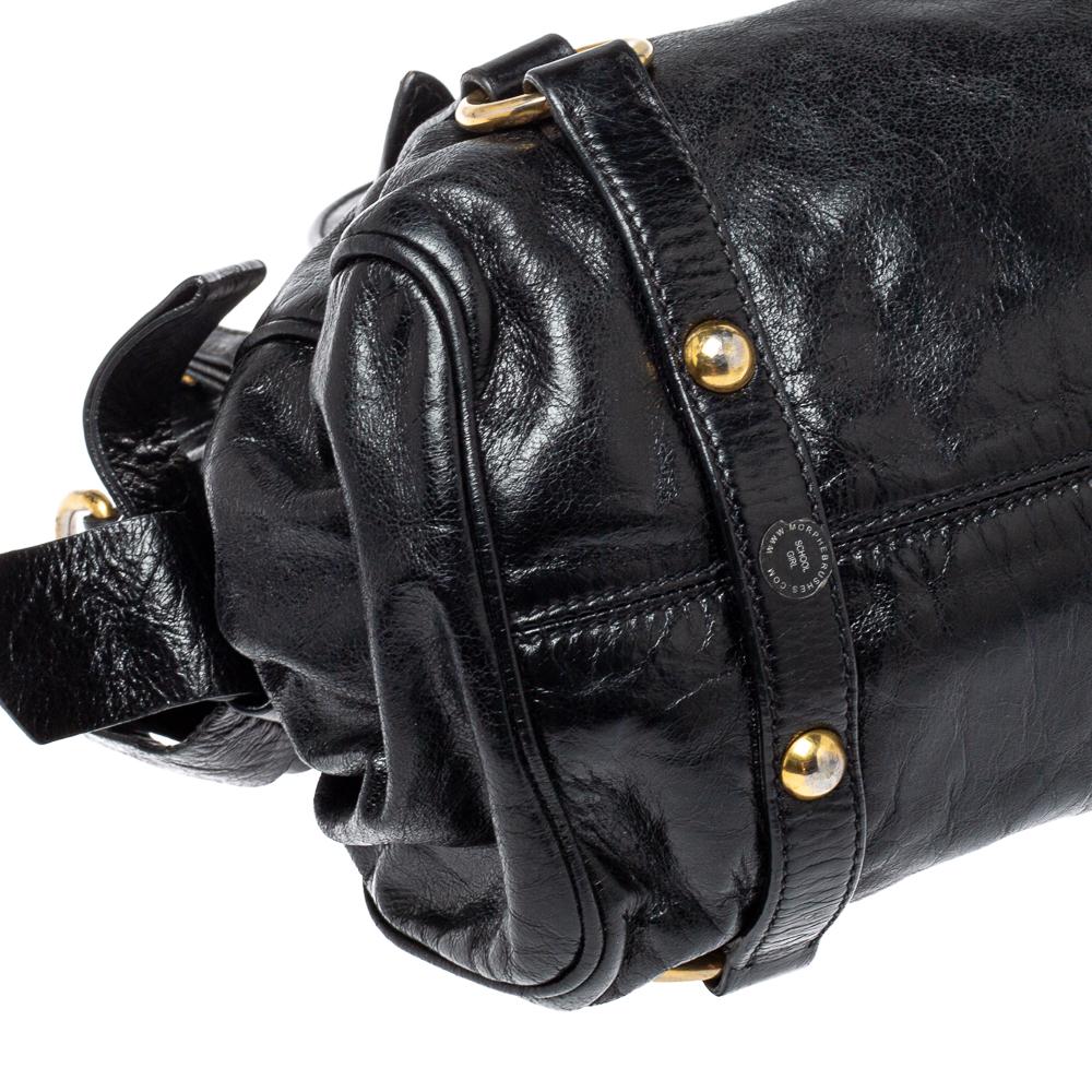 Women's Miu Miu Black Leather Bow Satchel