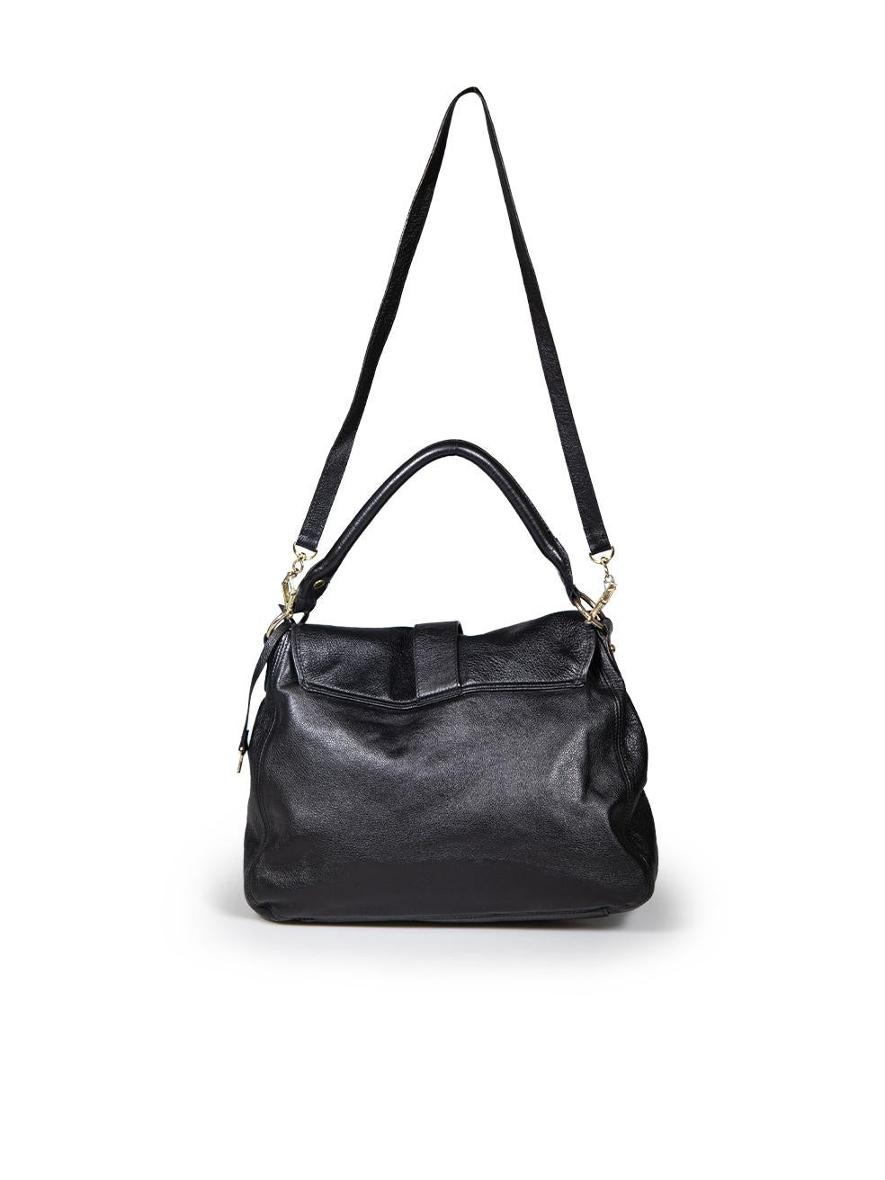 Miu Miu Black Leather Buckle Detail Shoulder Bag In Good Condition In London, GB
