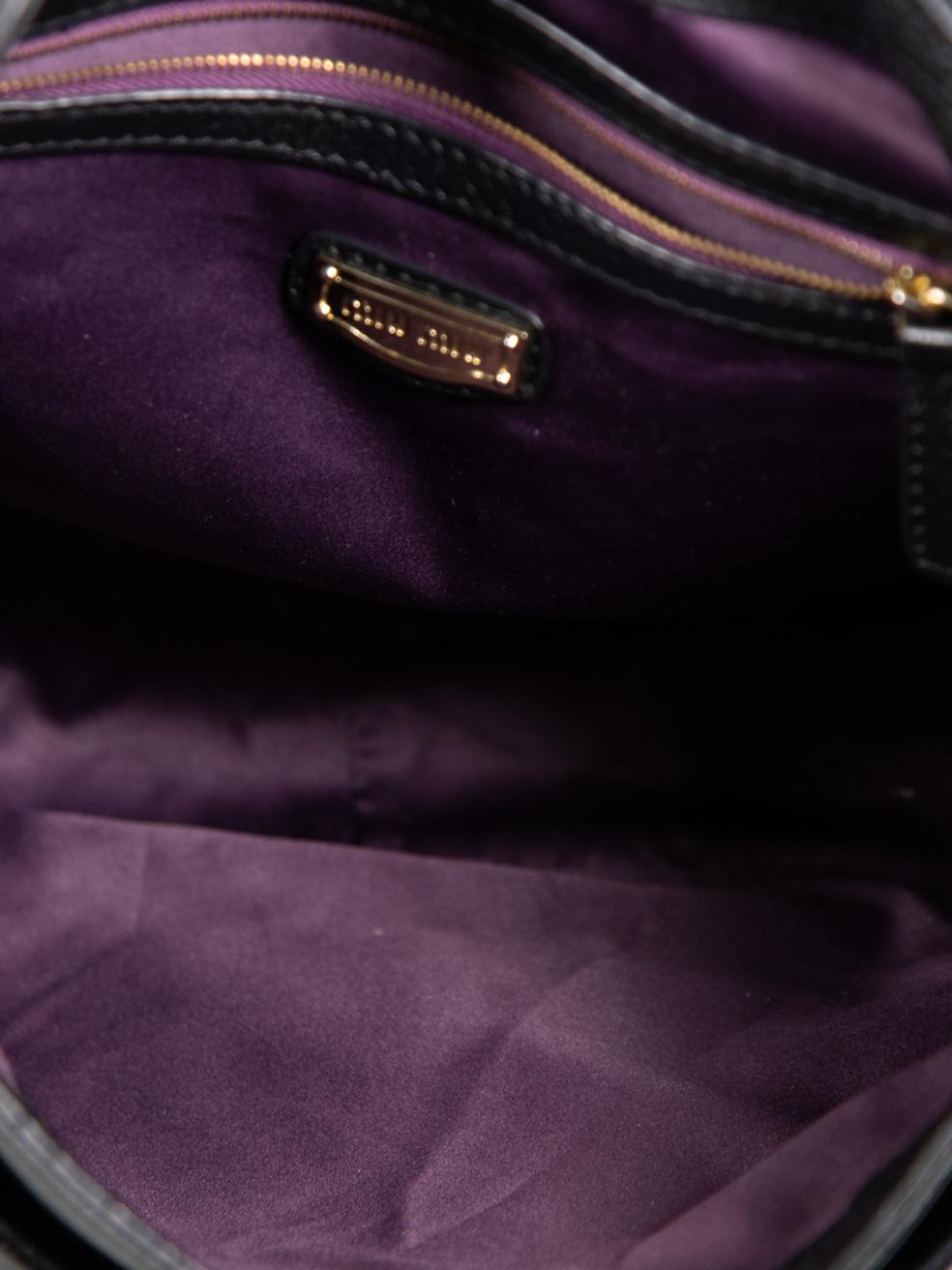 Miu Miu Black Leather Buckle Detail Shoulder Bag 2