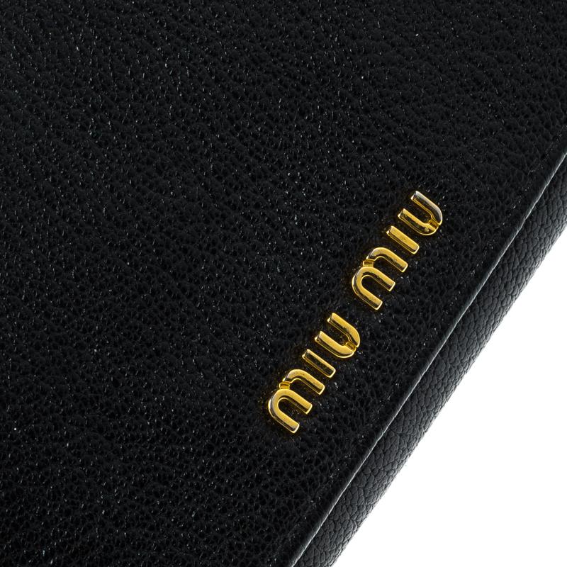 Miu Miu Black Leather Continental Wallet 1
