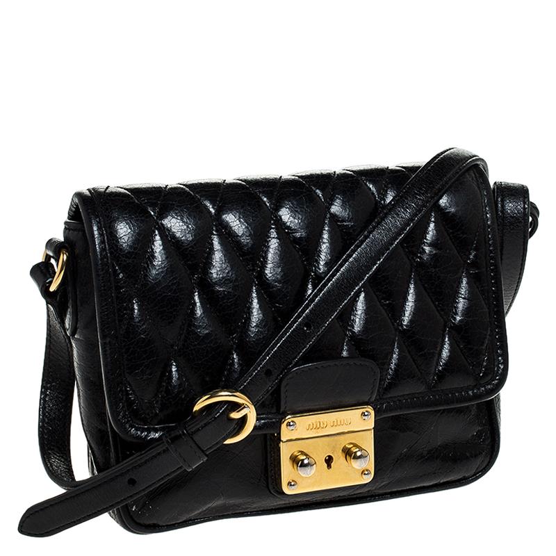 Women's Miu Miu Black Leather Crossbody Bag