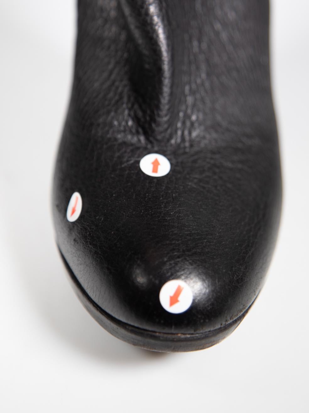 Miu Miu Black Leather Cuffed Heeled Boots Size IT 38 For Sale 6