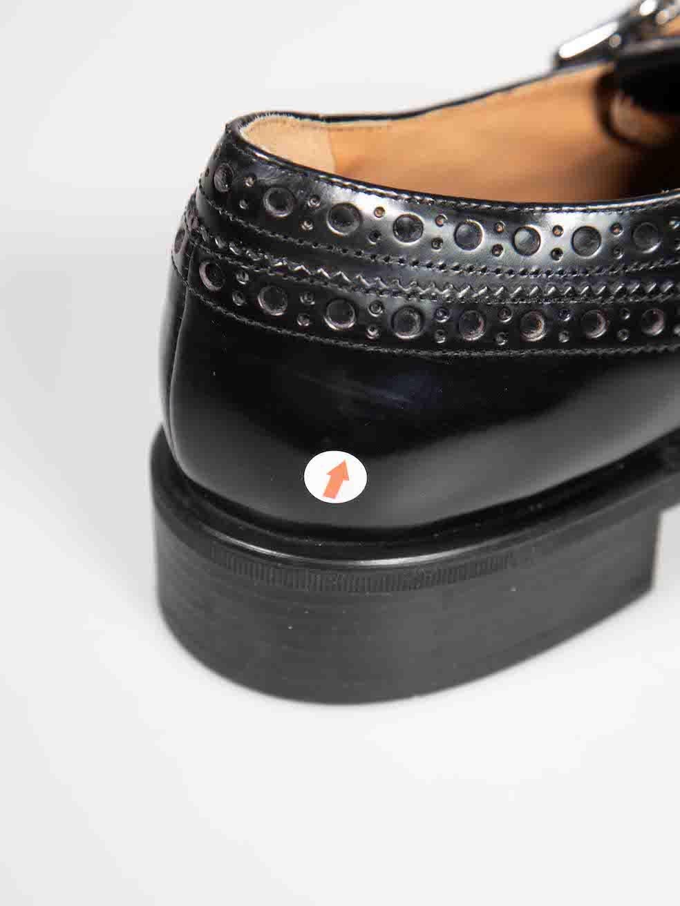 Miu Miu Chaussures à lacets en cuir noir Taille IT 38 en vente 3