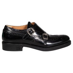 Miu Miu Black Leather Double Monk Brogues Size IT 38