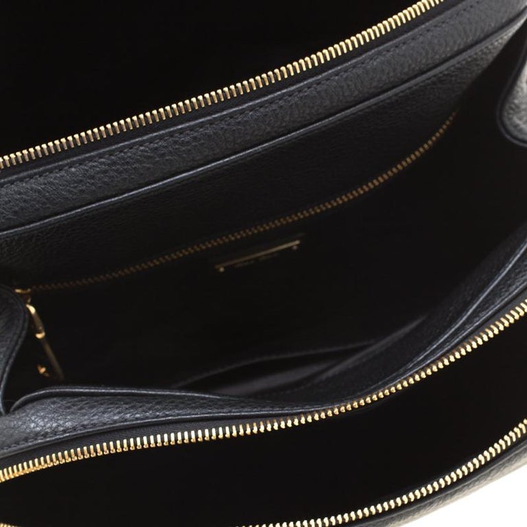 Miu Miu Black Leather Double Zip Boston Bag For Sale at 1stDibs