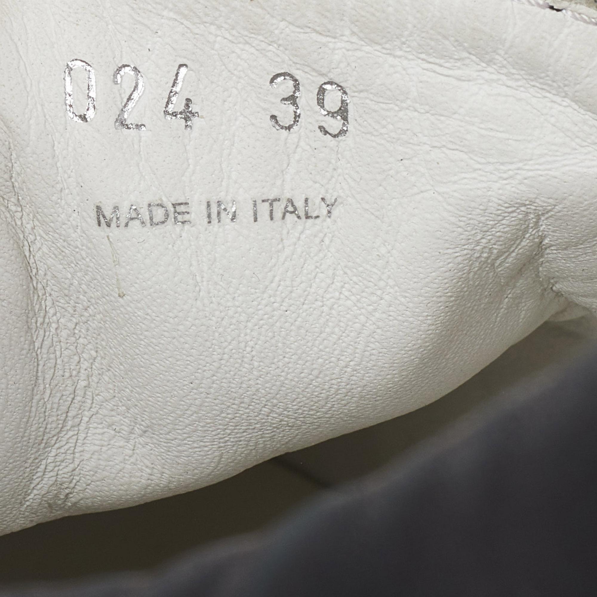 Miu Miu Black Leather Embellished Cap Toe Slip On Sneakers Size 39 4