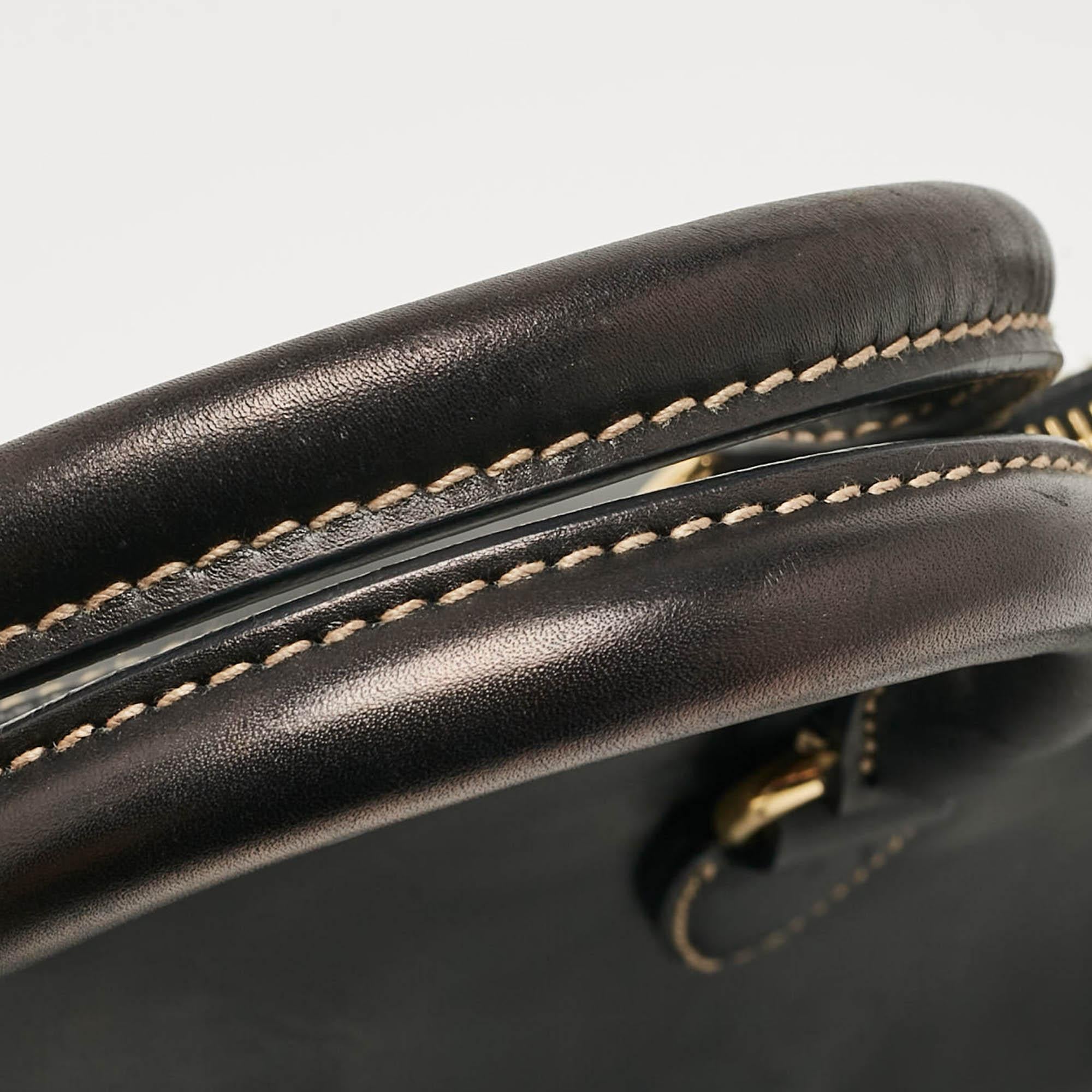 Miu Miu Black Leather Fold Over Shoulder Bag 4