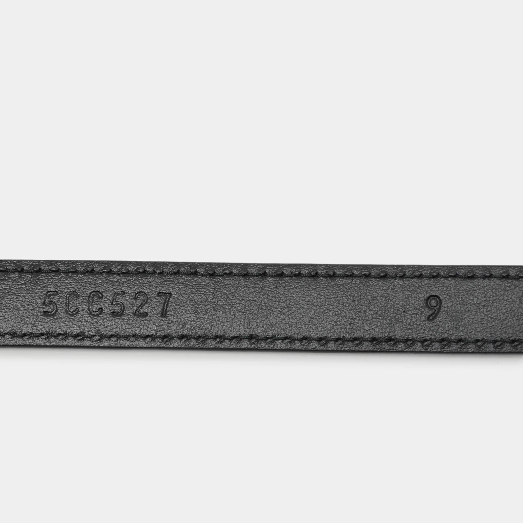 Miu Miu Black Leather Logo Chain Link Waist Belt 85CM 1