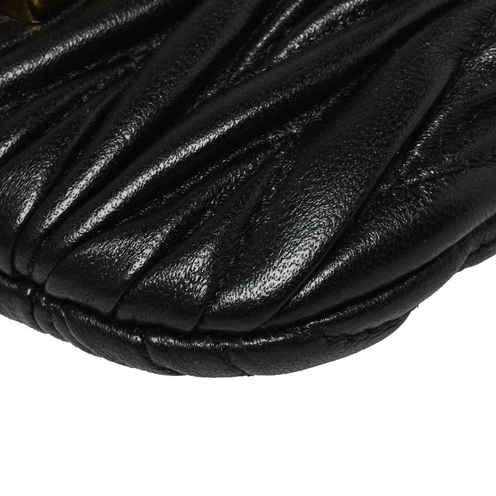 Miu Miu Black Leather Matelassé Leather Mini Crossbody Bag 3