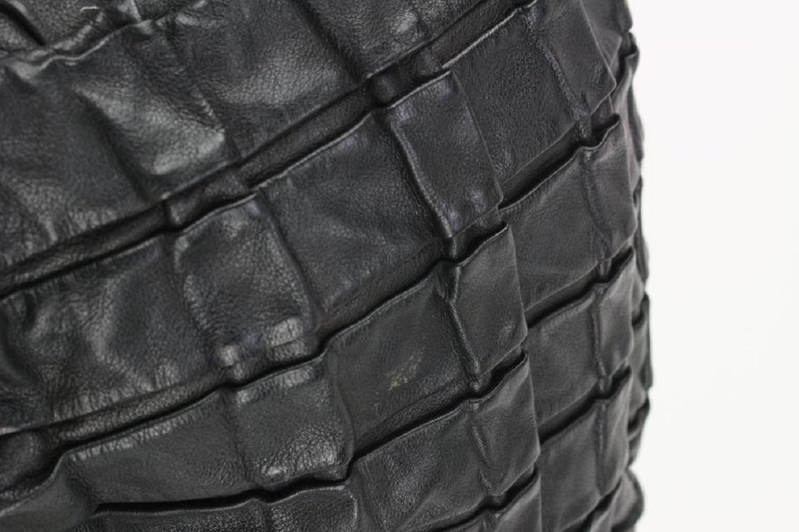 Miu Miu Black Leather Quilted Ruffle Hobo Bag 44miu722 For Sale 5