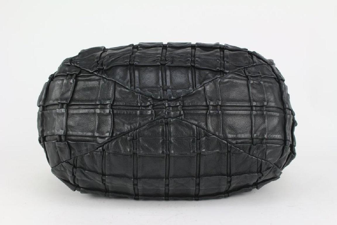 Miu Miu Black Leather Quilted Ruffle Hobo Bag 44miu722 For Sale 1