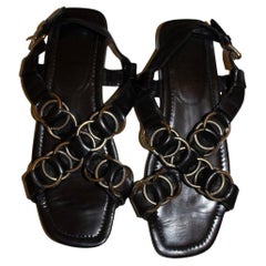Miu Miu - Sandales en cuir noir