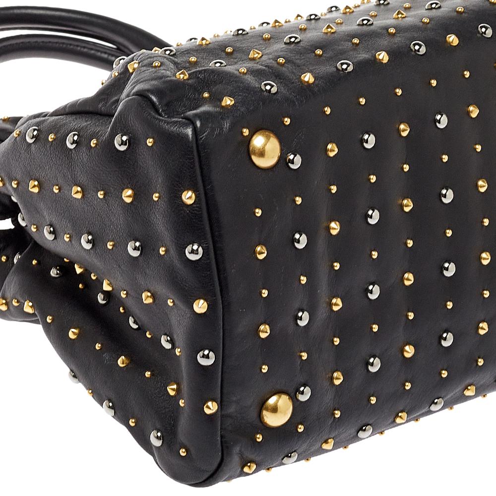 Miu Miu Black Leather Studded Satchel 3