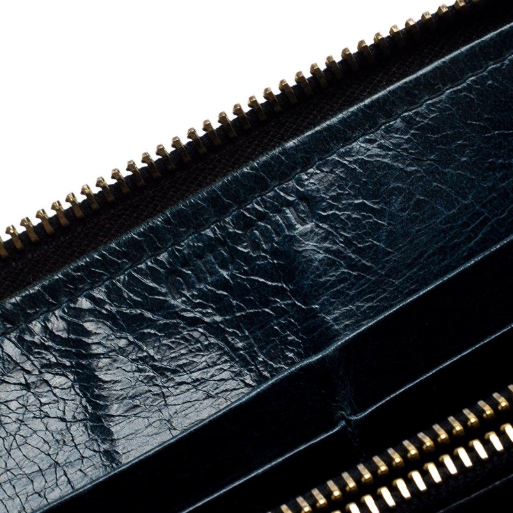 Miu Miu Black Leather Zip Around Wallet 2