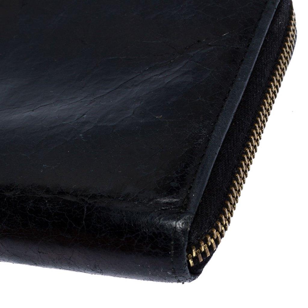 Miu Miu Black Leather Zip Around Wallet 4