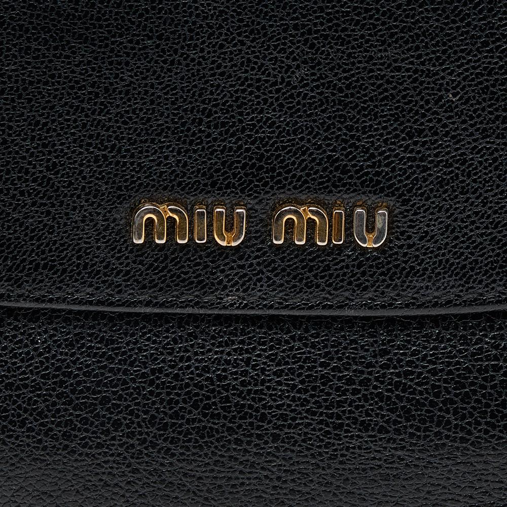 Miu Miu Black Madras Leather Compact Wallet 6