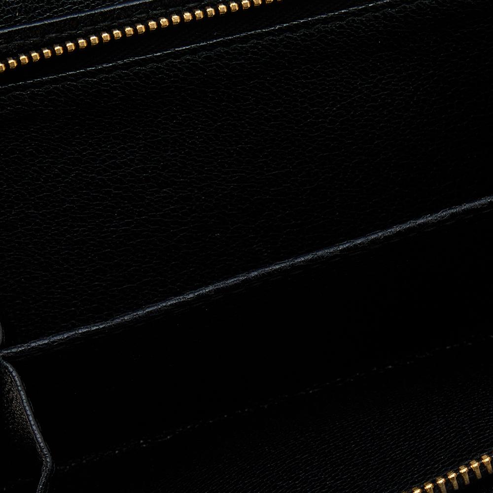 Women's Miu Miu Black Madras Leather Compact Wallet