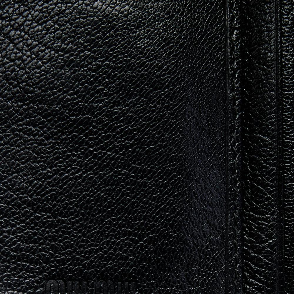 Miu Miu Black Madras Leather Compact Wallet 2
