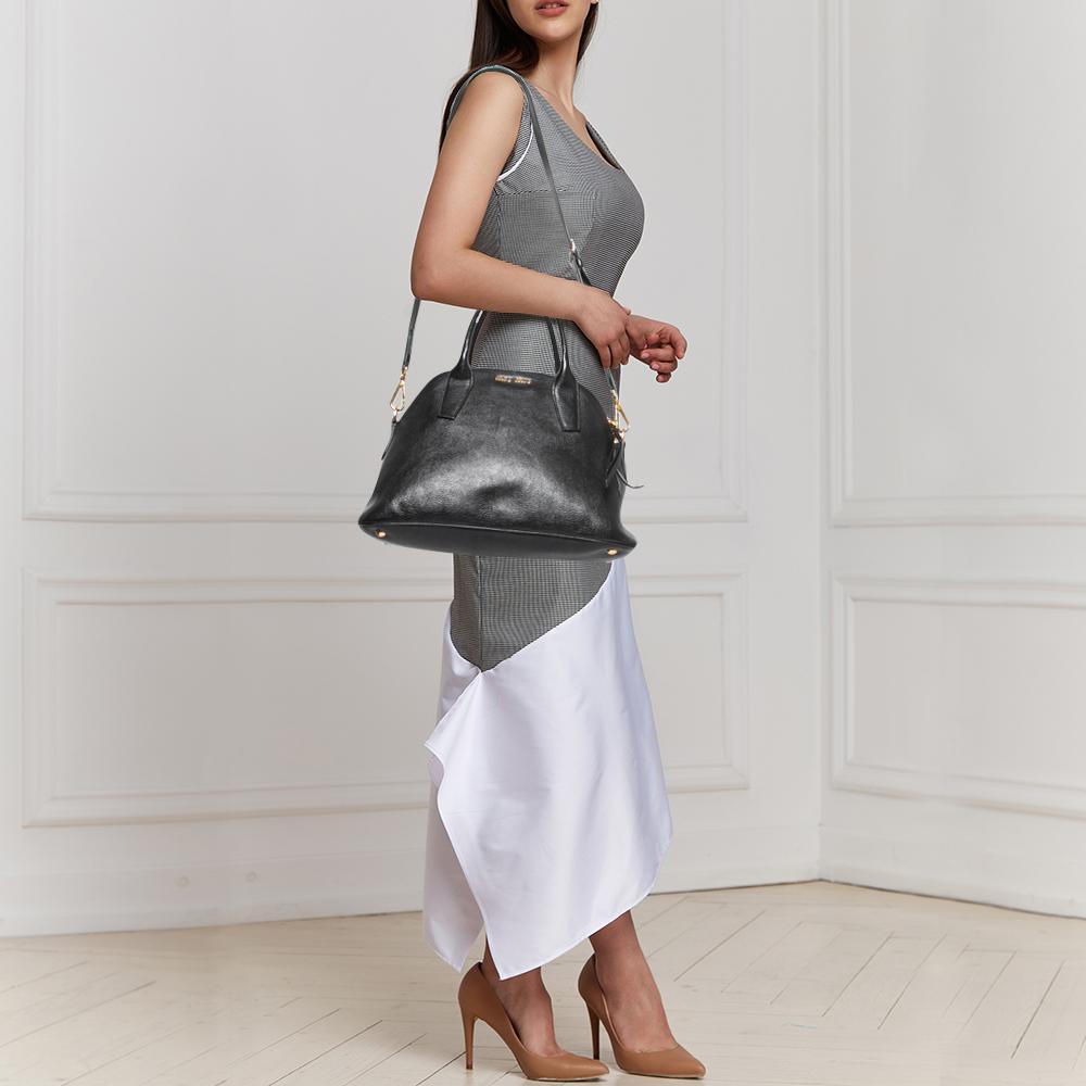 Miu Miu Black Madras Leather Dome Satchel 5