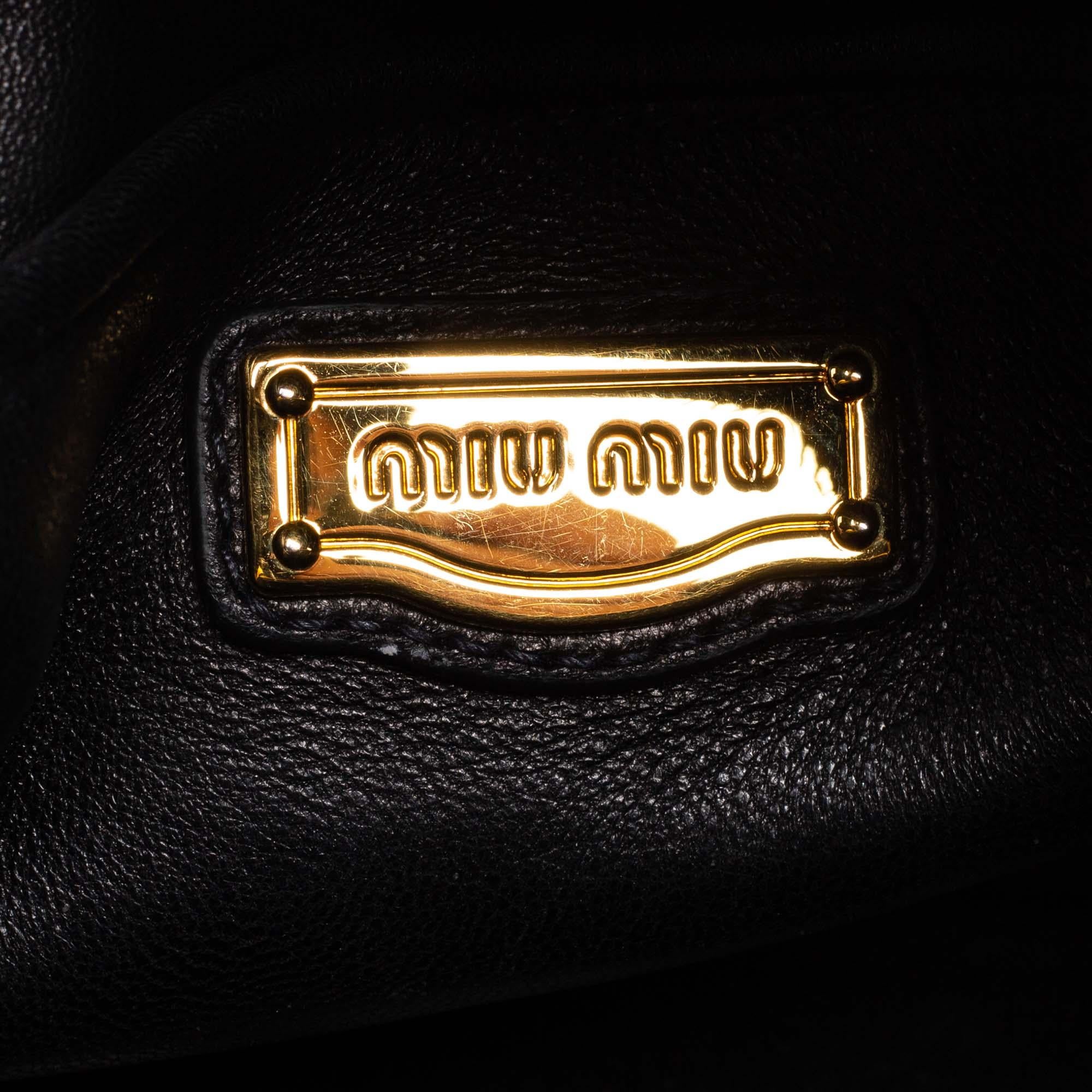 Miu Miu Black Madras Leather Dome Satchel In Good Condition In Dubai, Al Qouz 2