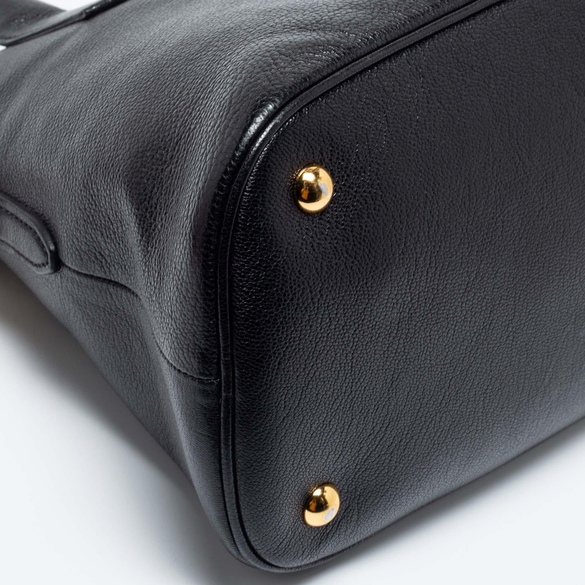 Miu Miu Black Madras Leather Dome Satchel 1
