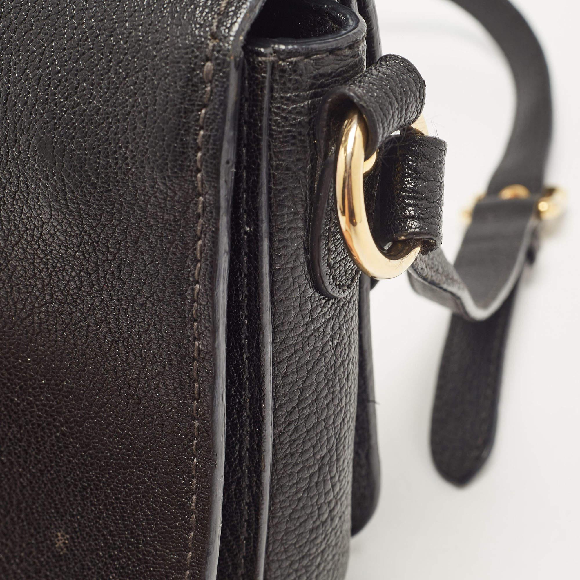 Miu Miu Black Madras Leather Flap Shoulder Bag 1