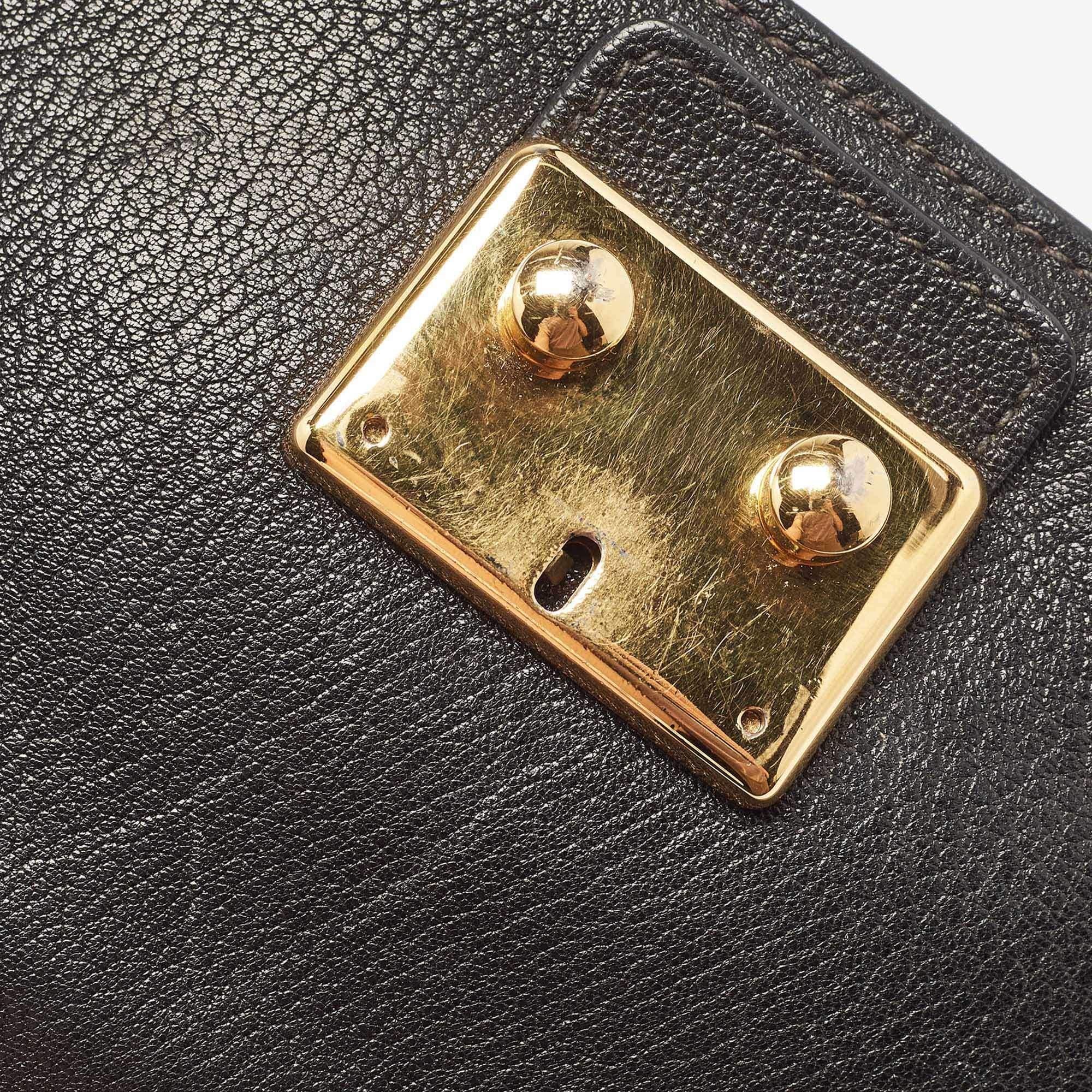 Miu Miu Black Madras Leather Flap Shoulder Bag 5