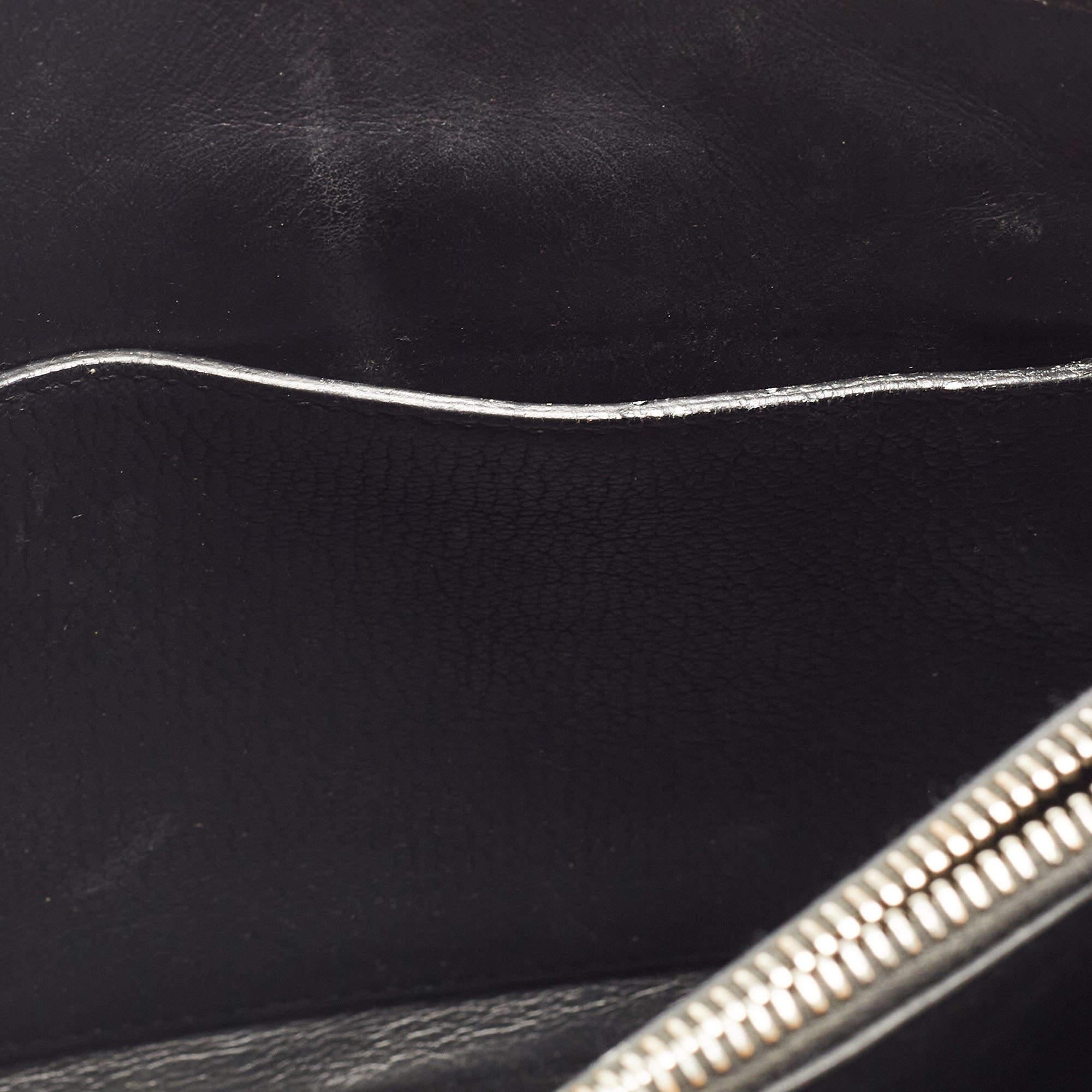 Miu Miu Black Madras Leather Pushlock Tote 7