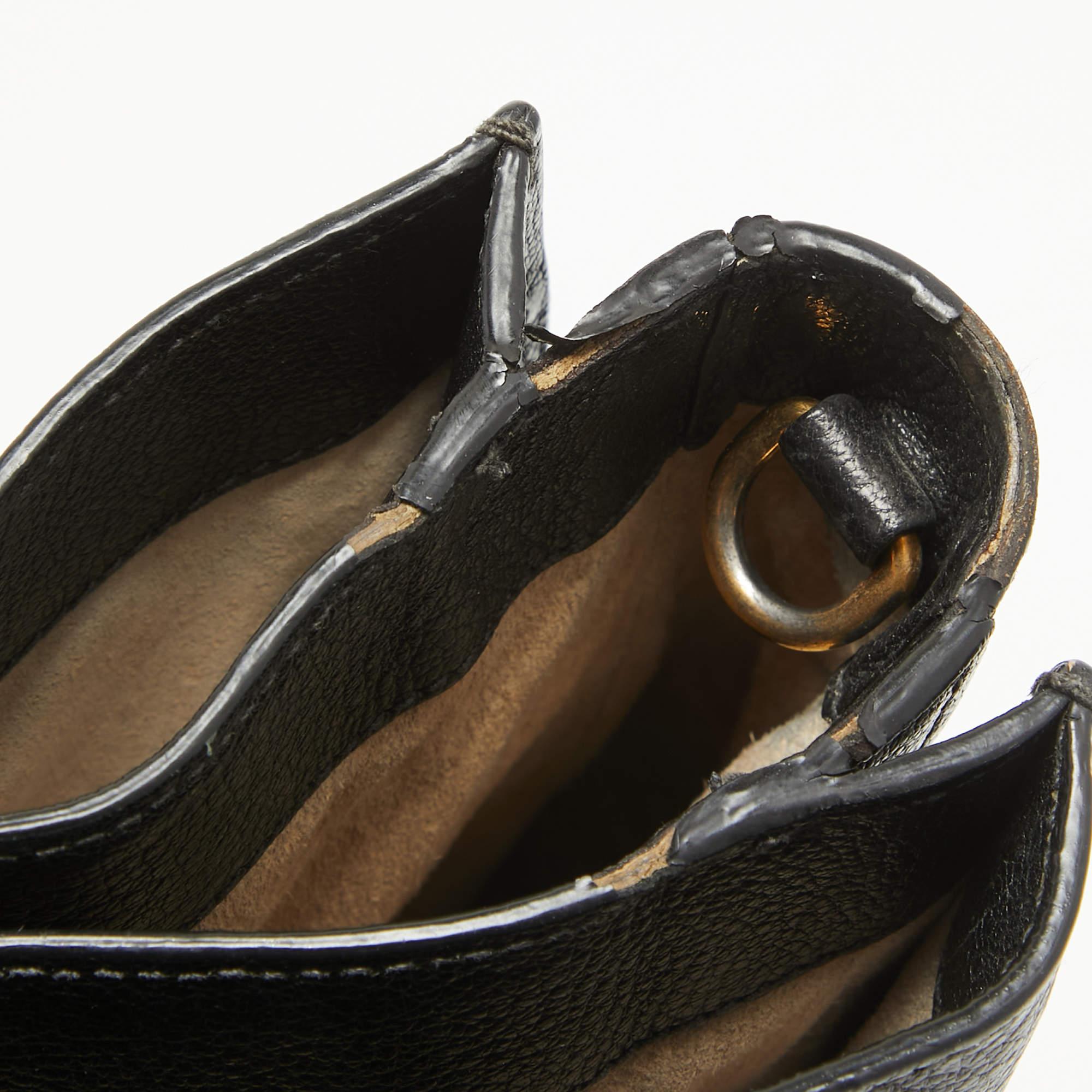 Miu Miu Black Madras Leather Pushlock Tote For Sale 7