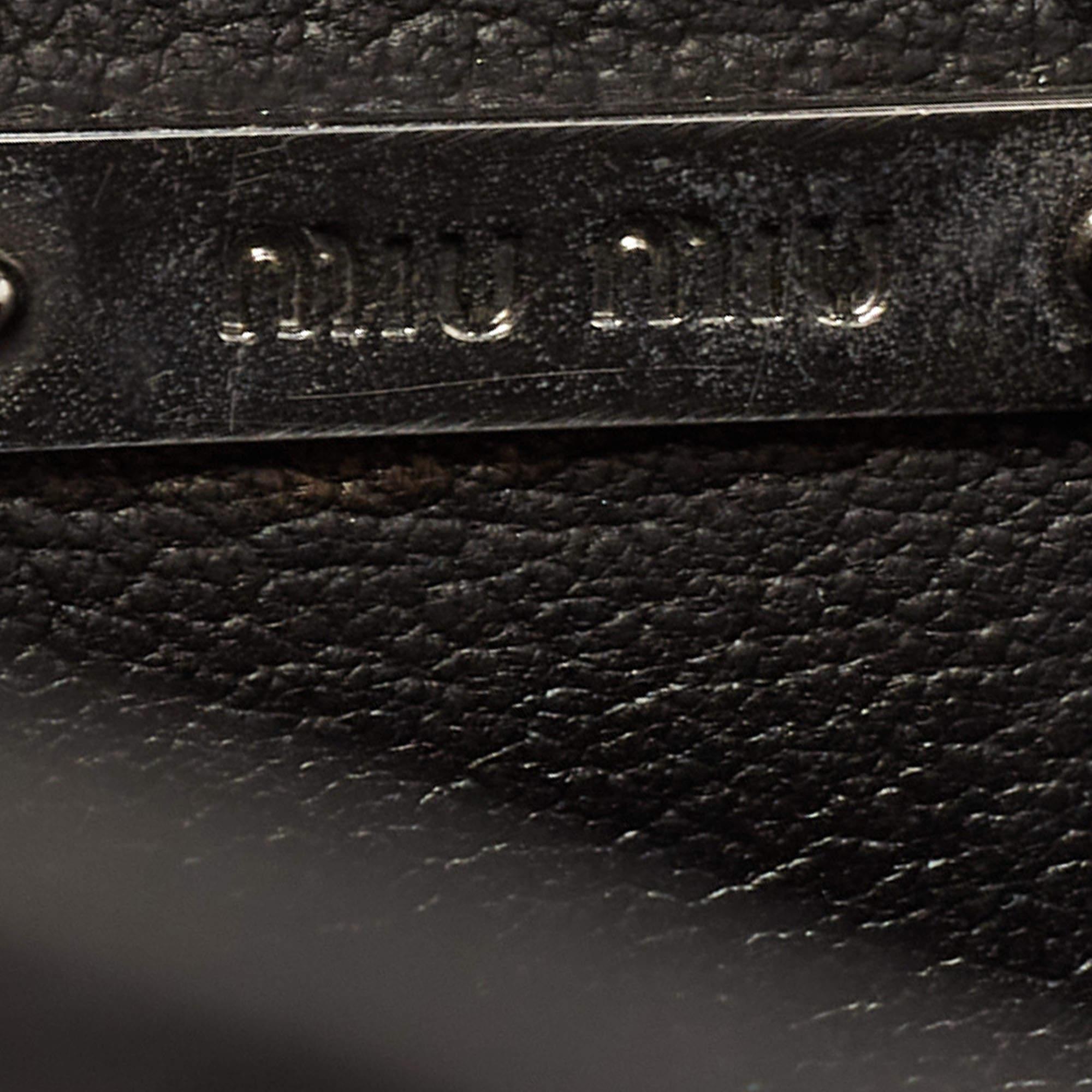 Miu Miu Black Madras Leather Pushlock Tote 8