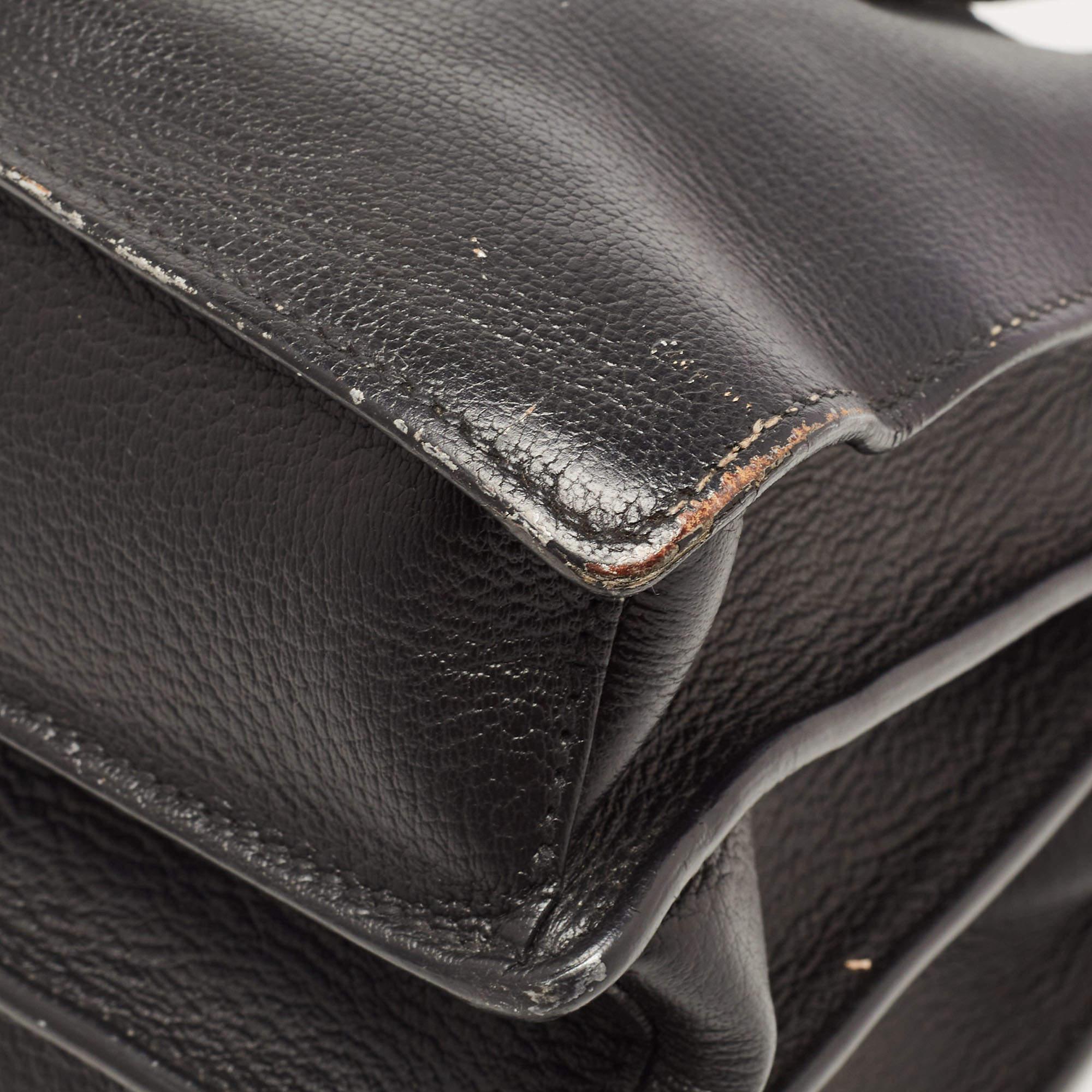 Miu Miu Black Madras Leather Pushlock Tote 11