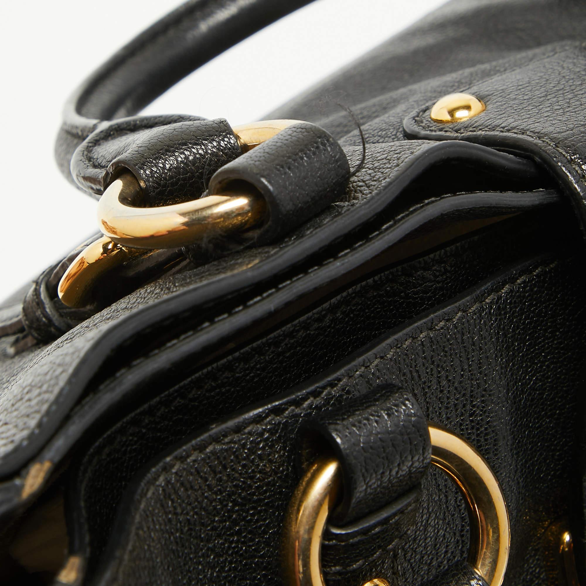 Miu Miu Black Madras Leather Pushlock Tote 12