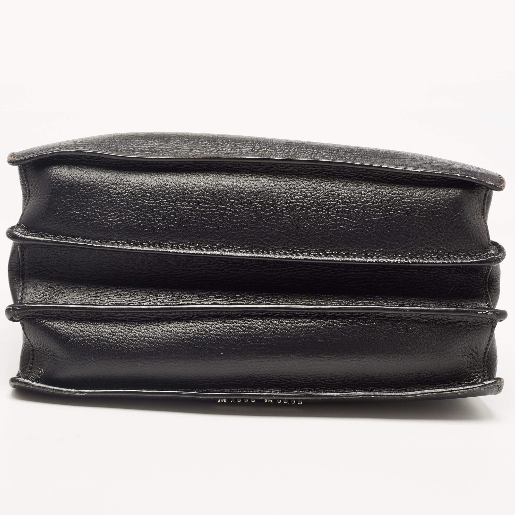 Miu Miu Black Madras Leather Pushlock Tote 1