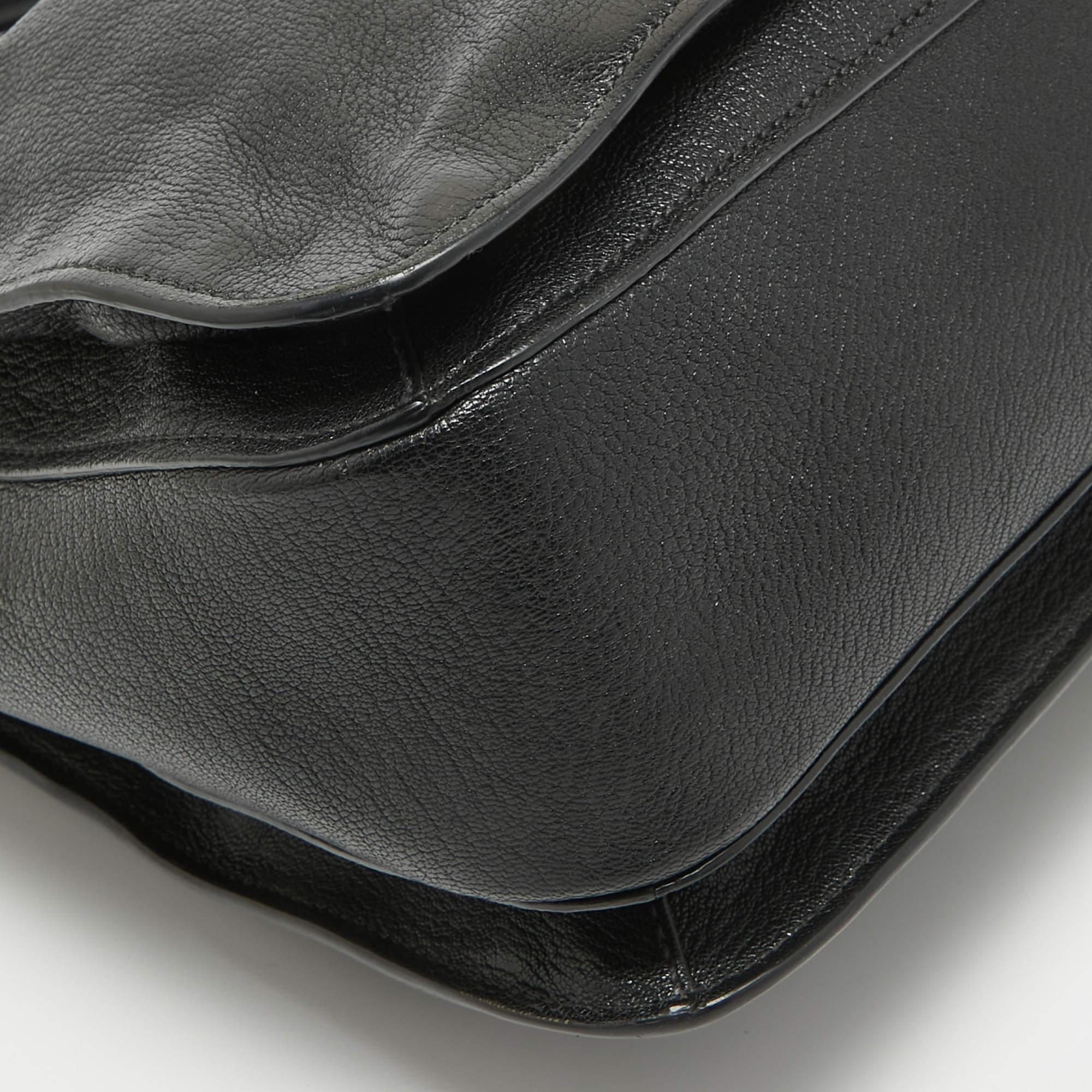 Miu Miu Black Madras Leather Pushlock Tote 2