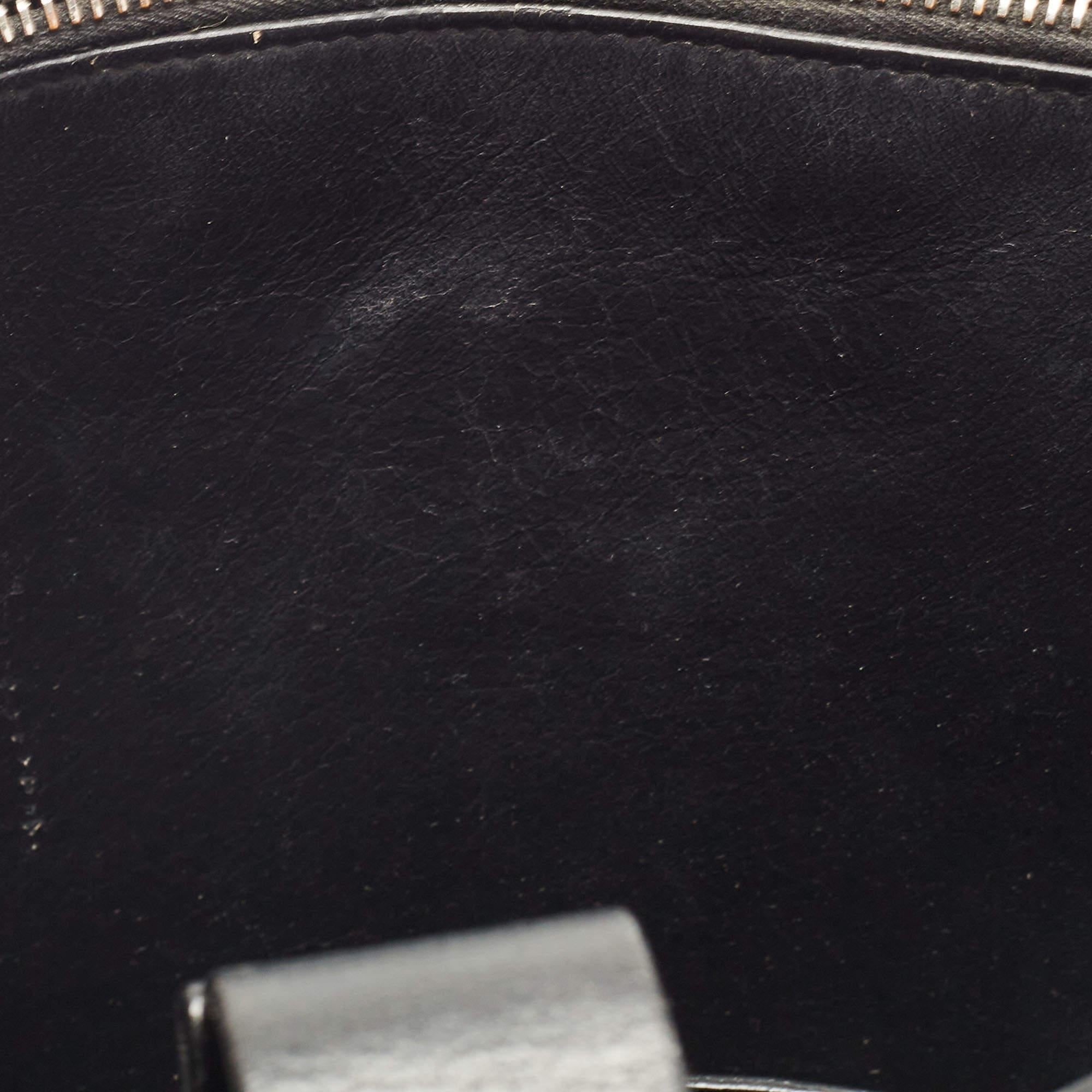 Miu Miu Black Madras Leather Pushlock Tote 3