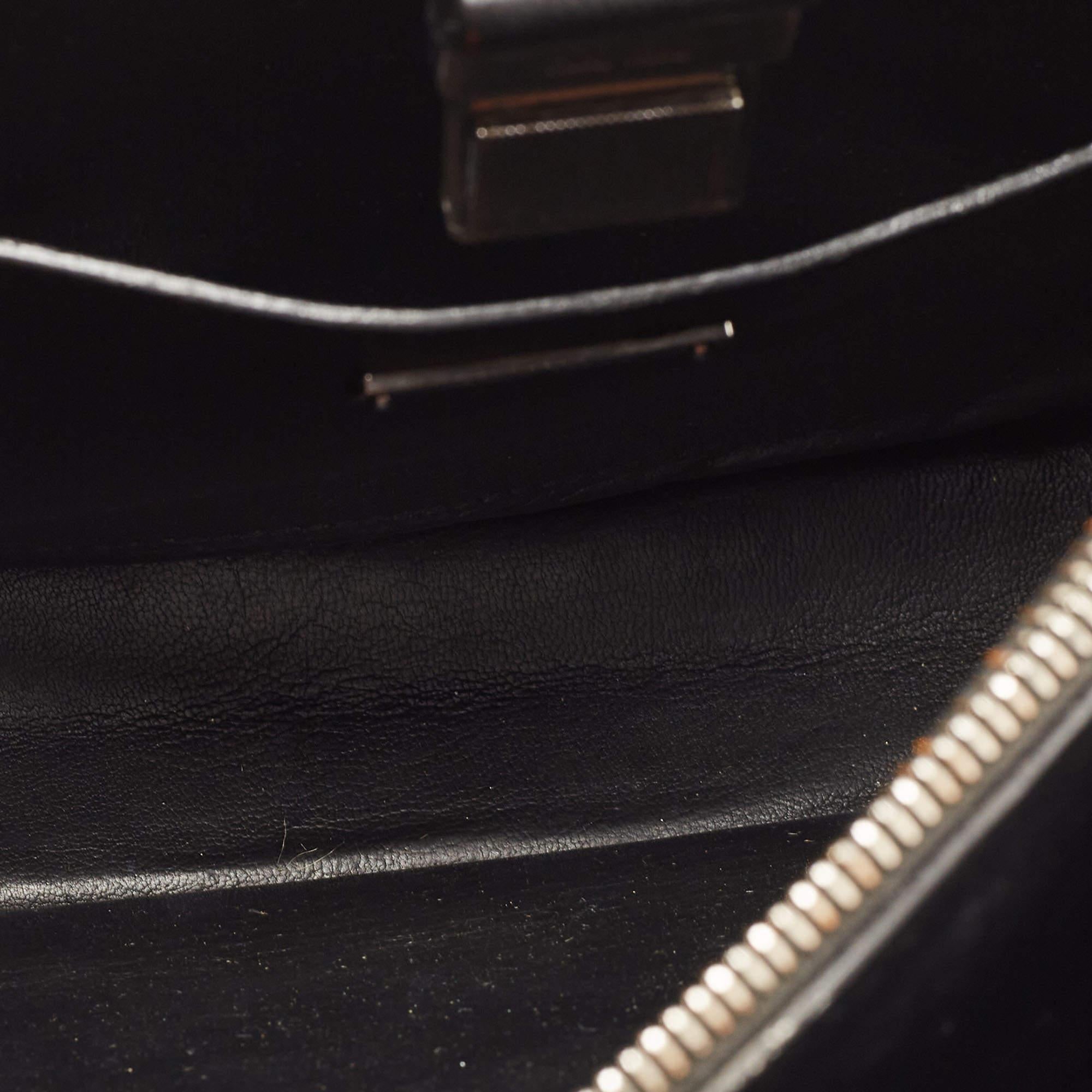 Miu Miu Black Madras Leather Pushlock Tote 4