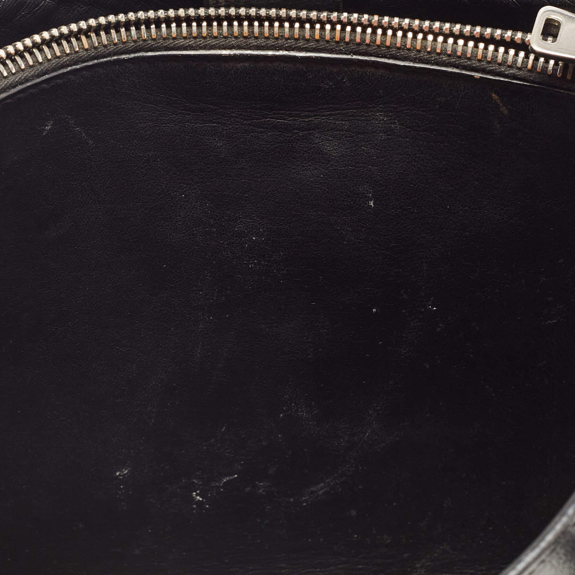 Miu Miu Black Madras Leather Pushlock Tote 5