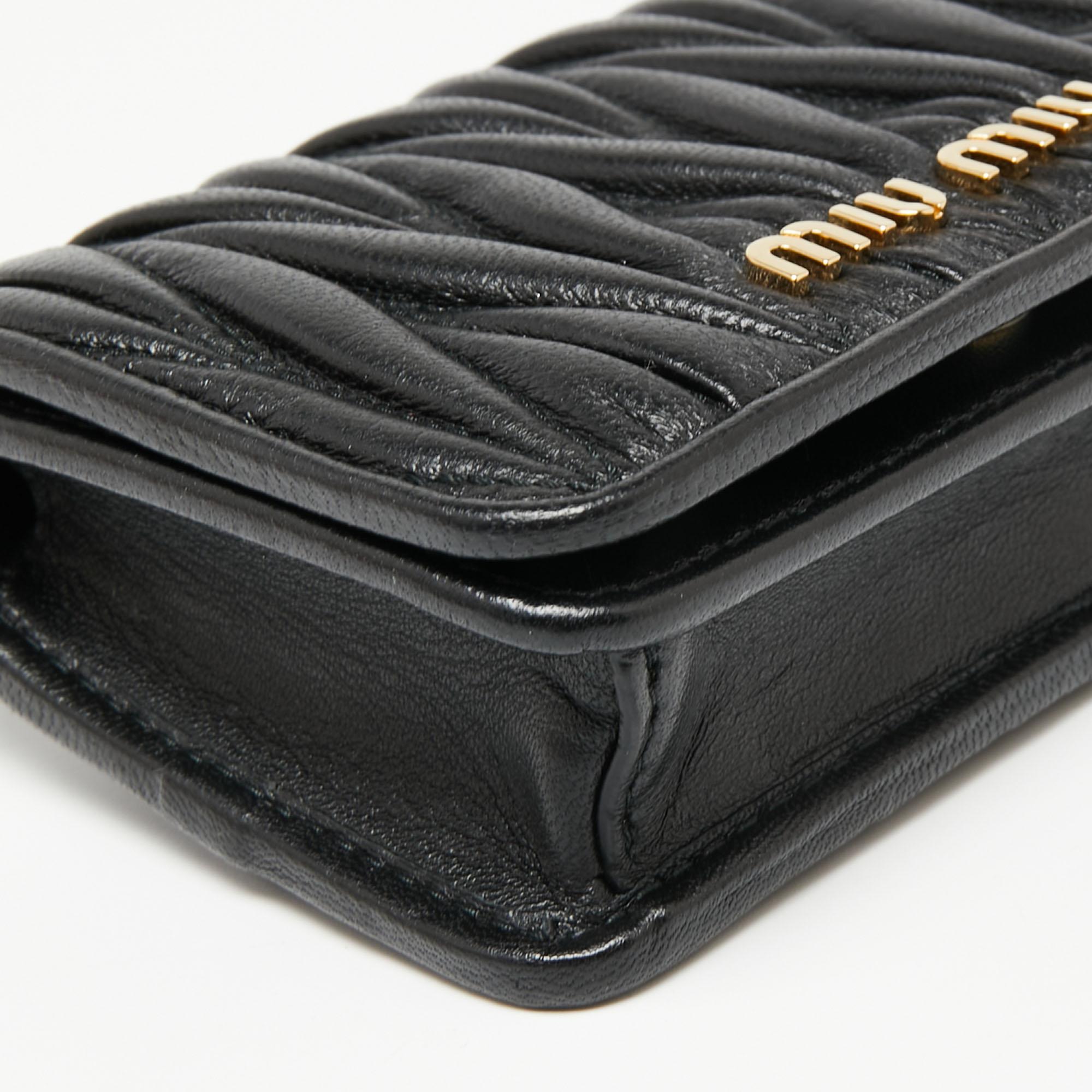 Miu Miu Black Matelasse Leather Belt Bag 8