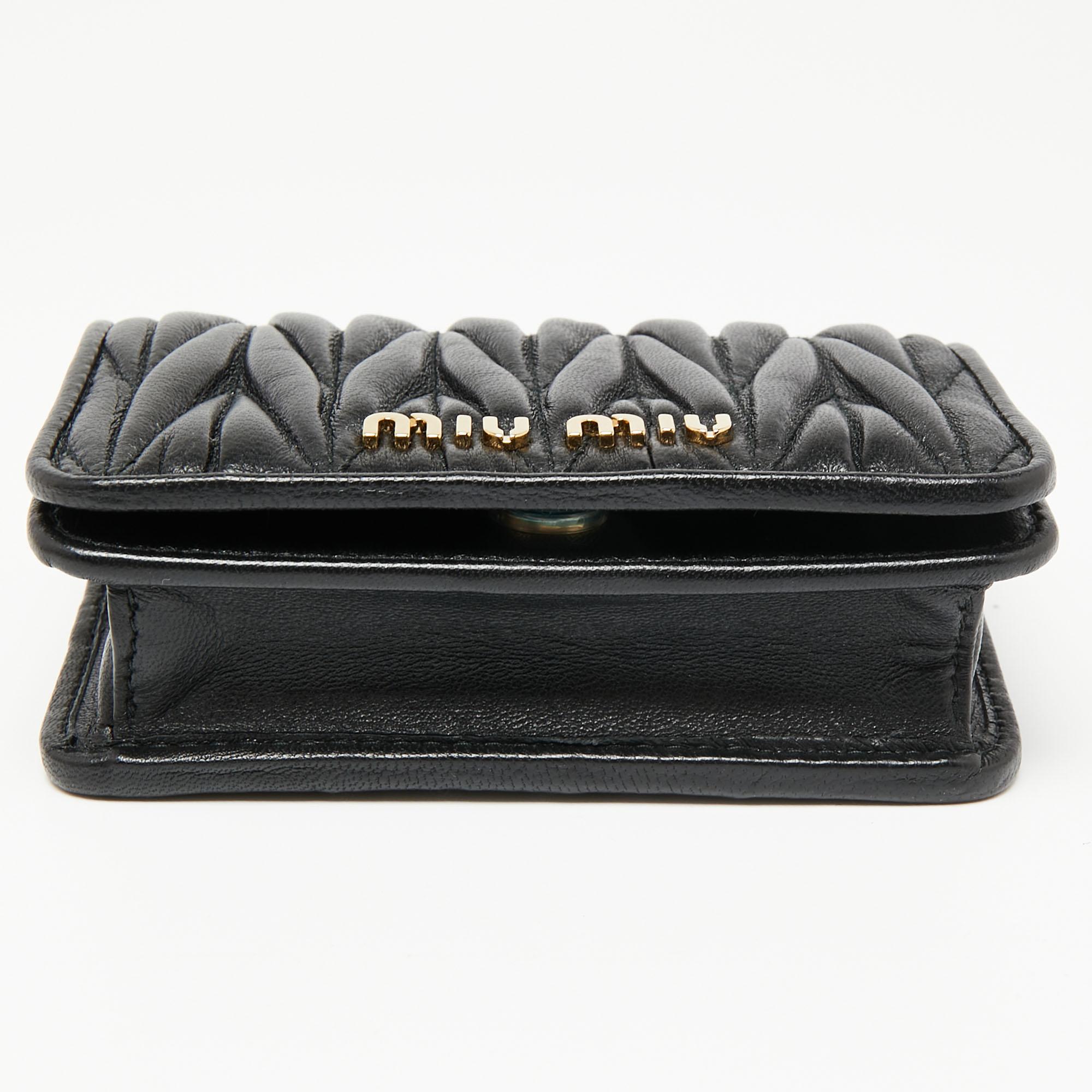 Miu Miu Black Matelasse Leather Belt Bag 1