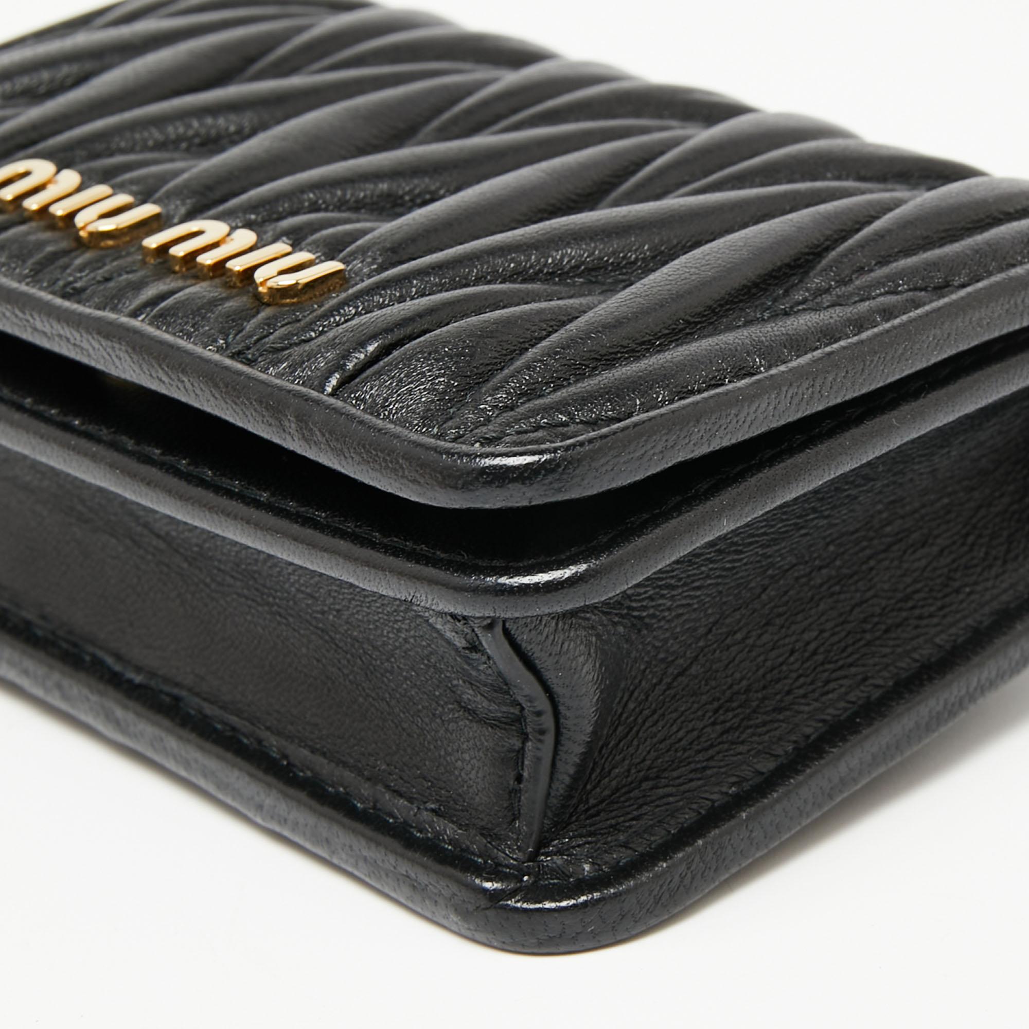 Miu Miu Black Matelasse Leather Belt Bag 2